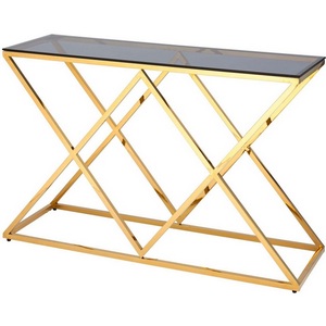 Изображение товара Консоль ИНСИГНИЯ 120*40 золото стекло smoke (прямоугольная столешница)