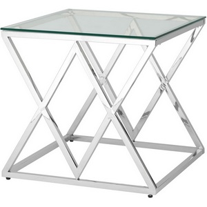 Изображение товара Журнальный стол без полки 55*55 ИНСИГНИЯ серебро (квадратная столешница)