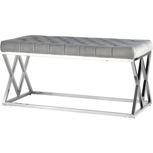 Изображение товара Банкетка ИНСИГНИЯ велюр серый сталь серебро