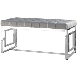 Изображение товара Банкетка-скамейка БРУКЛИН велюр серый сталь серебро