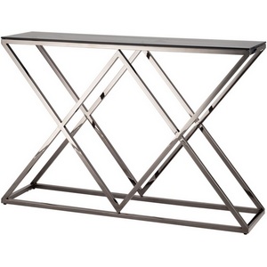 Изображение товара Консоль ИНСИГНИЯ 115*30 сталь темный хром стекло smoke (прямоугольная столешница)