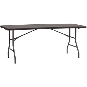 Изображение товара Стол банкетный складной чемодан пластиковый Кейт 180 коричневый (прямоугольная столешница, 4 ножки)