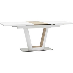 Изображение товара Стол с вставкой на 8 персон обеденный Атланта раскладной 160-200*90 глянцевый белый (прямоугольная столешница)