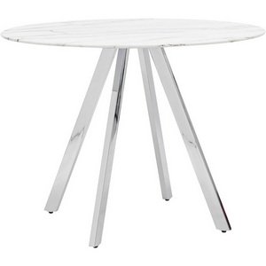 Изображение товара Стол обеденный Хьюстон D100 белый стеклянный (круглая столешница, 4 ножки)