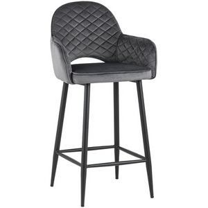 Изображение товара Стул полубарный Венера диамант велюр серый