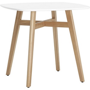 Изображение товара Стол квадратный с нагрузкой 50 кг обеденный Target 80*80 белый ножки массив бука (4 ножки)