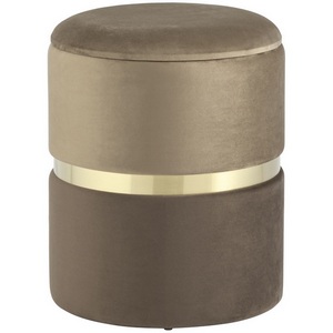 Изображение товара Пуфик круглый Кэрри с ящиком велюр коричневый