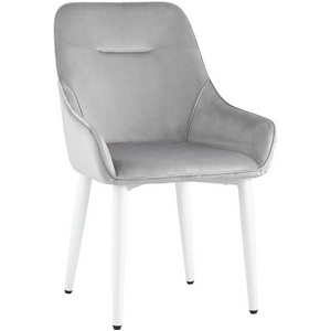 Изображение товара Стул Диана велюр серый ножки белые