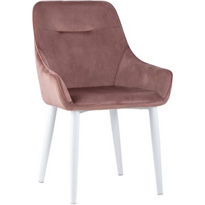 Изображение товара Стул Диана велюр пыльно-розовый ножки белые