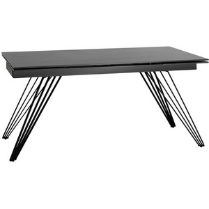 Изображение товара Стол с боковыми вставками на 8 персон обеденный Пандора раскладной 160-240*90 керамика темная (прямоугольная столешница, 4 ножки)