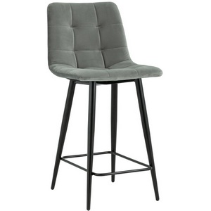 Изображение товара Стул полубарный Джанго велюр серый высота сиденья 60 см