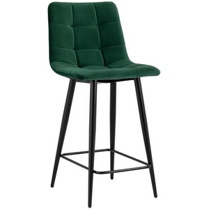 Изображение товара Стул полубарный Джанго велюр зелёный высота сиденья 60 см