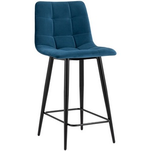 Изображение товара Стул полубарный Джанго велюр синий высота сиденья 60 см