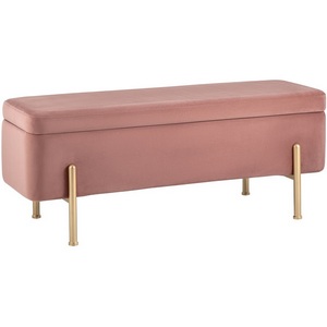 Изображение товара Банкетка Болейн с ящиком велюр розовый