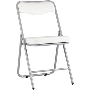 Изображение товара Складной стул Джонни экокожа белый каркас металлик