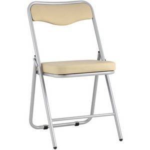 Изображение товара Складной стул Джонни экокожа кремовый каркас металлик