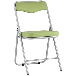 Изображение товара Складной стул Джонни экокожа салатовый каркас металлик