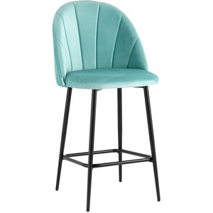 Изображение товара Стул полубарный Логан NEW велюр пыльно-голубой