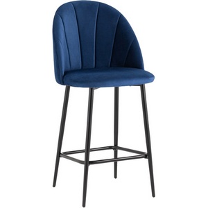 Изображение товара Стул полубарный Логан велюр синий