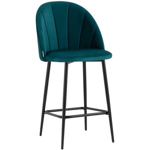 Изображение товара Стул полубарный Логан велюр изумрудный