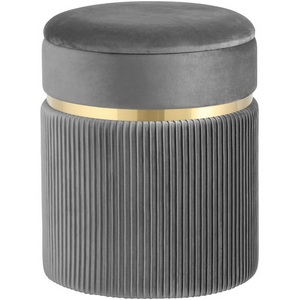 Изображение товара Пуф Миранда с ящиком серебро велюр серый