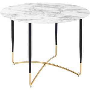 Изображение товара Стол обеденный Даймакс 110*110 белый мрамор (круглая столешница, X-образная опора)