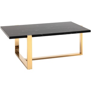 Изображение товара Журнальный столик Тоби 109*66 черный мрамор сталь золото (прямоугольная столешница)