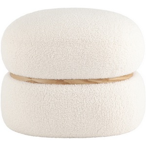Изображение товара Пуфик круглый Полли L тедди белый