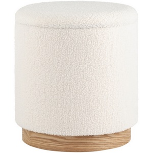 Изображение товара Пуф с ящиком Холли L тедди белый