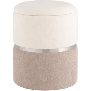 Изображение товара Пуф Кэрри с ящиком серебро шенилл серо-бежевый