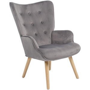 Изображение товара Кресло Хью велюр серый