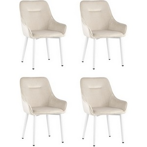 Изображение товара Стул Диана велюр кремовый ножки белые 4 шт (арт.)