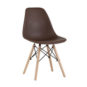 Изображение товара Стул для кухни пластиковый Eames Style DSW коричневый (разборный каркас)