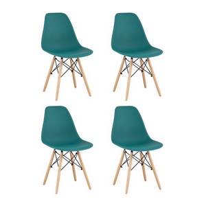 Изображение товара Стул для кухни пластиковый с нагрузкой 100 кг Eames Style DSW темно-бирюзовый x4 (разборный каркас)