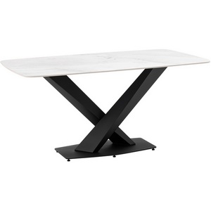 Изображение товара Стол обеденный Belle 160х90 белый мрамор (овальная столешница)