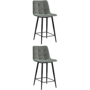 Изображение товара Стул полубарный Джанго велюр серый 2 шт. арт.