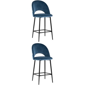 Изображение товара Стул полубарный Меган велюр пыльно-синий 2 шт. арт.