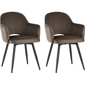 Изображение товара Стул для кухни комплект 2 Венера вращающийся велюр коричневый 2 шт