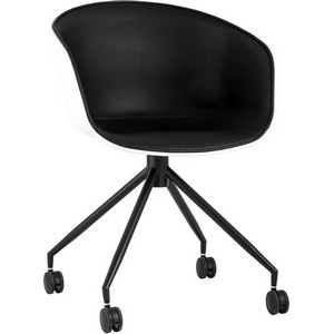 Изображение товара Кресло черное с нагрузкой до 150 кг офисное LIBRA NL экокожа белый