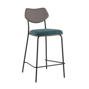 Изображение товара Стул полубарный Casey темно-бирюзовый с серой экокожей арт.