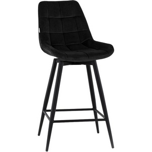 Изображение товара Стул полубарный Флекс с поворотным механизмом велюр черный арт.