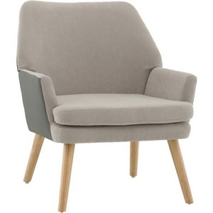 Изображение товара Кресло Харви серый с серой экокожей деревянные ножки арт.