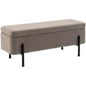 Изображение товара Банкетка Болейн с ящиком велюр серый черные ножки арт.