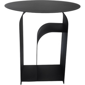 Изображение товара Журнальный столик с полкой Eanna L металл белый УТ000040329 (круглая столешница, I I-образная опора)