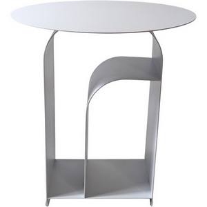 Изображение товара Журнальный столик с полкой Arwel металл бордовый УТ000040312 (круглая столешница, I I-образная опора)