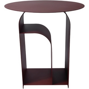 Изображение товара Журнальный столик с полкой Arwel металл серый УТ000040314 (круглая столешница, I I-образная опора)