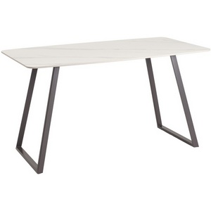 Изображение товара Стол обеденный Vermont 140*80 см керамика белая ножки серые