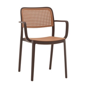 Изображение товара Стул Yona пластиковый с подлокотниками коричневый арт.