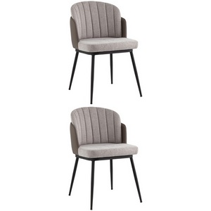 Изображение товара Стул Пенелопа рогожка серый с серой экокожей 2 шт. арт.