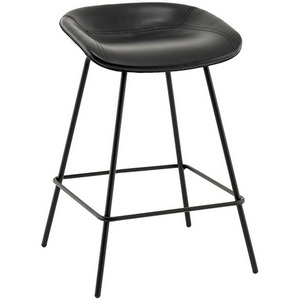 Изображение товара Стул с подставкой для ног черный полубарный Фуриоса (экокожа/черный)